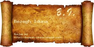 Bezegh Iduna névjegykártya